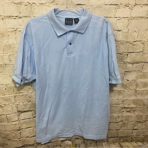 Jos A Bank Travelers Collection Light Blue Cotton Polo Shirt - Picture 1 of 4